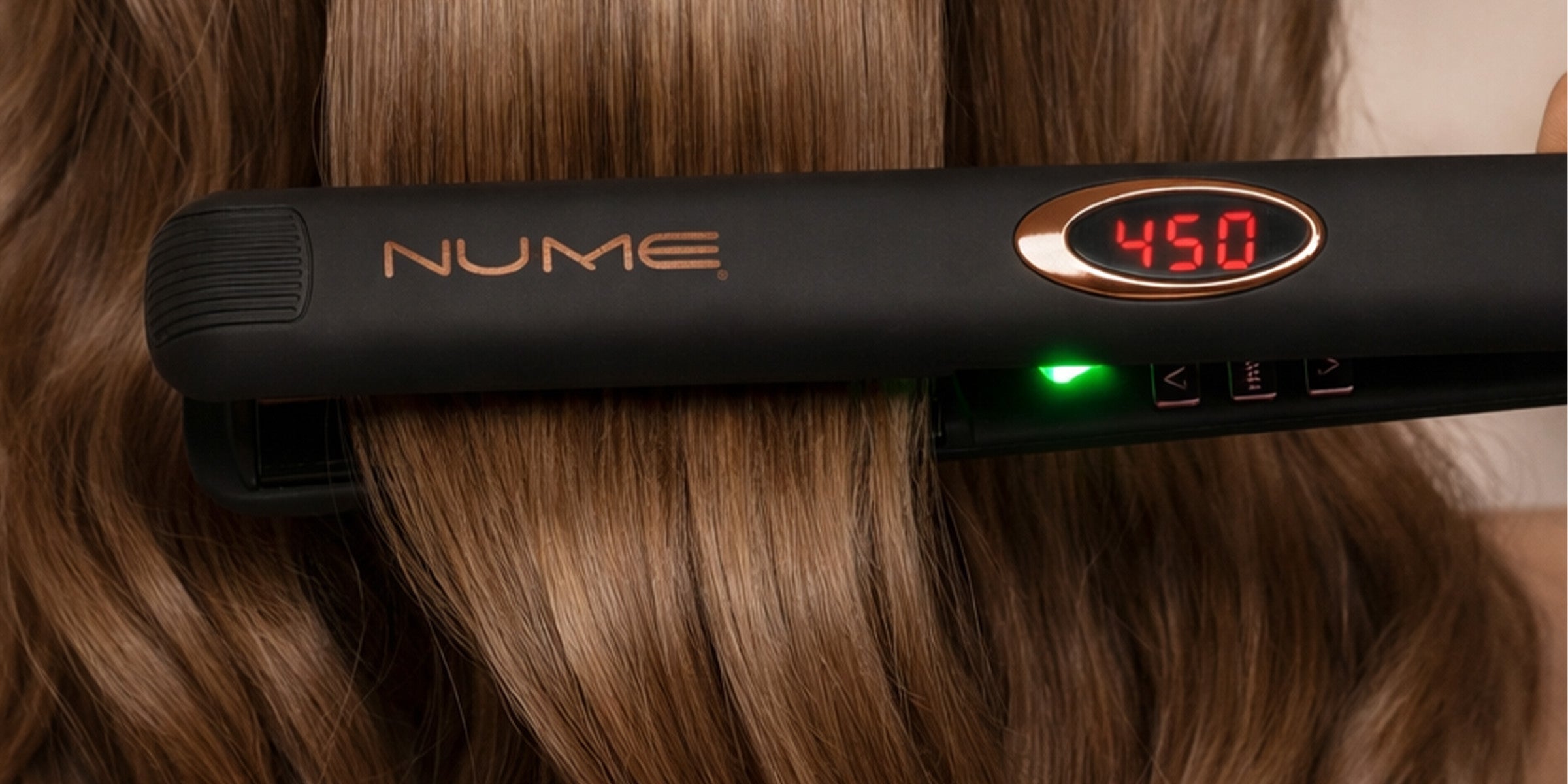 Hair straightening with a flat iron