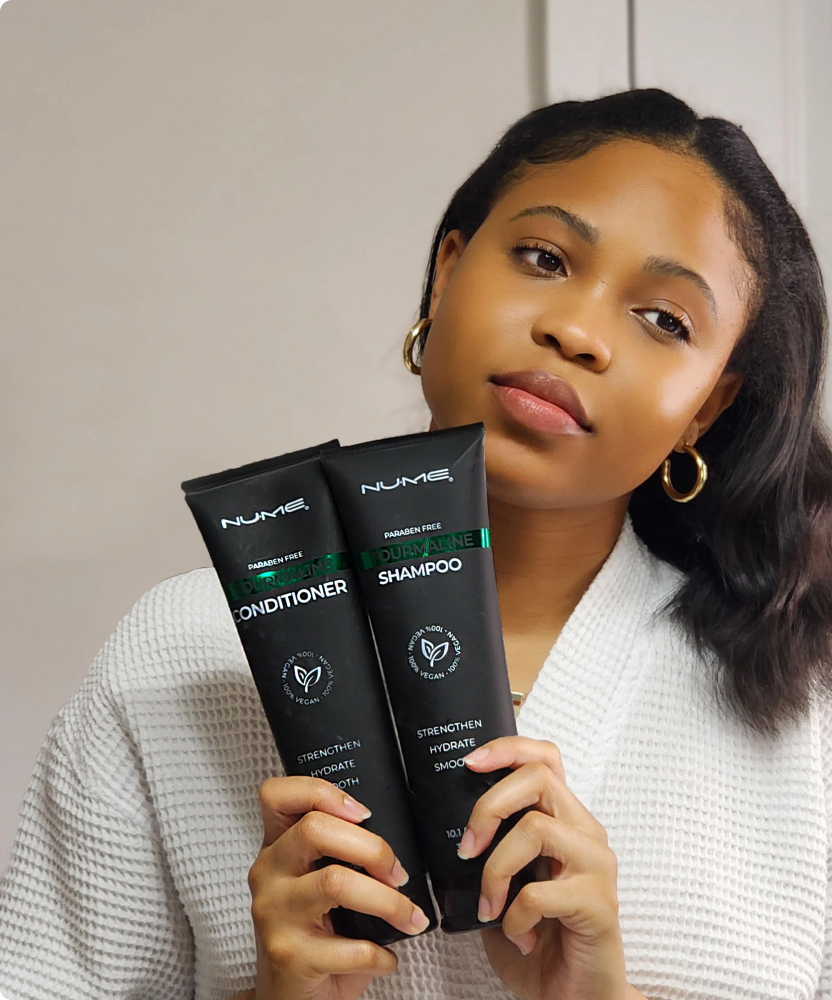 Vegan Tourmaline Shampoo & Conditioner Duo – Moisturizing & Smoothing