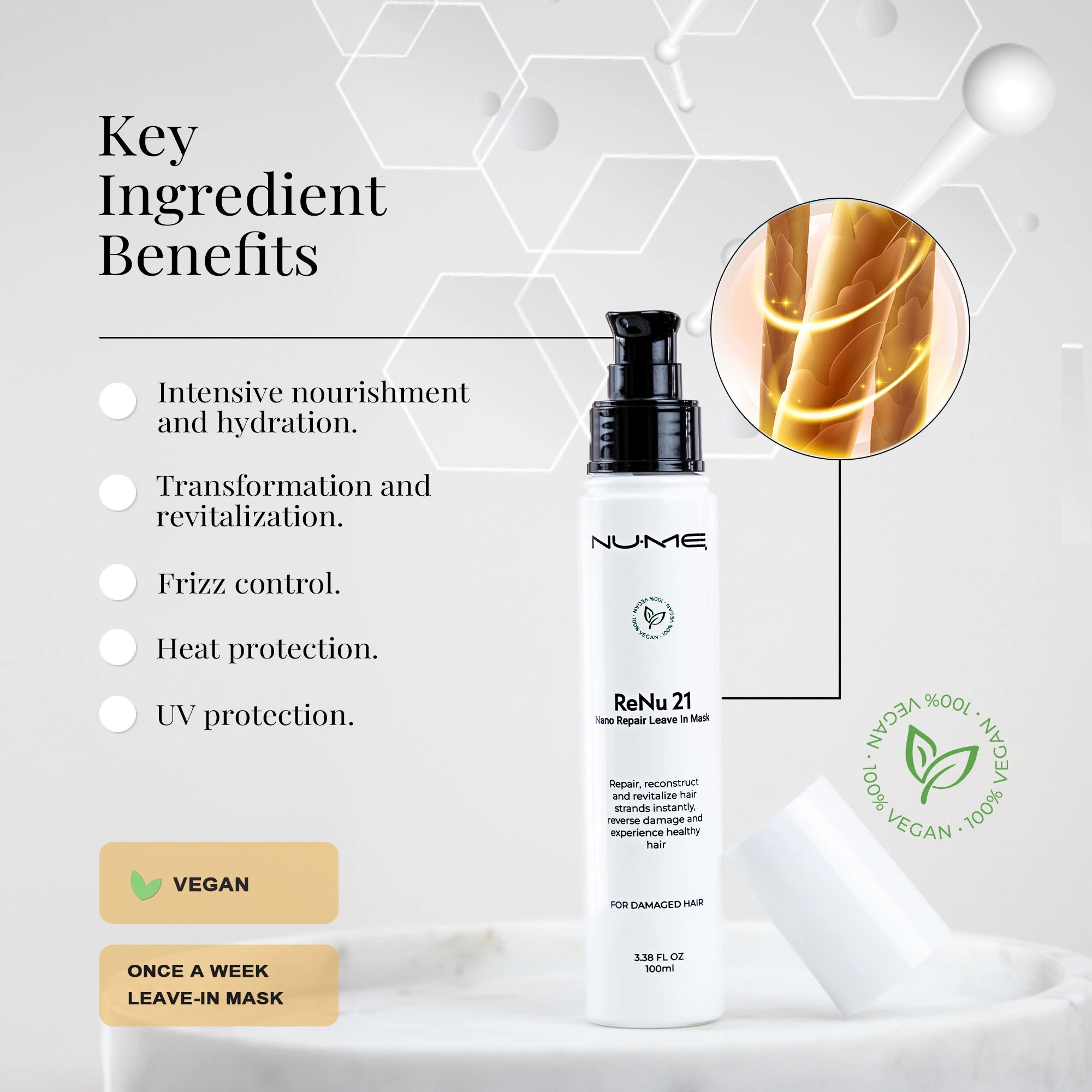 ReNu21 Nano Repair Leave-In Mask – Amino Acid Hair Treatment