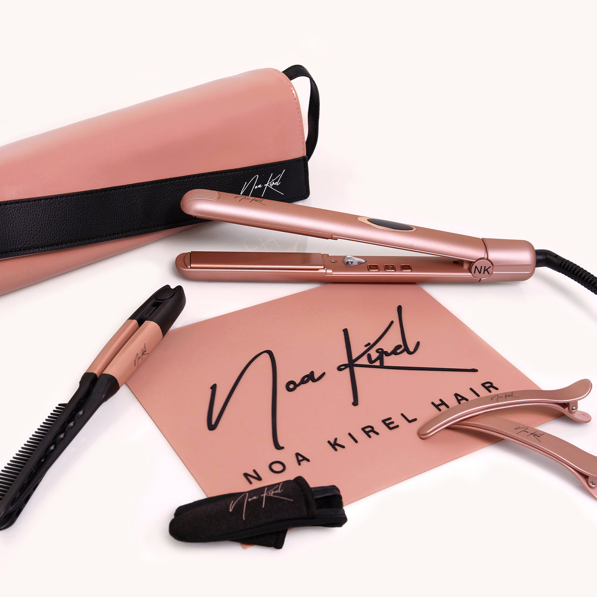 NKB Stylista Flat Iron Set – 1” Tourmaline Hair Straightener