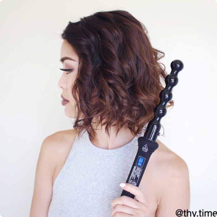 Pearl Barrel Curling Wand Bubble Curling Iron NuMe