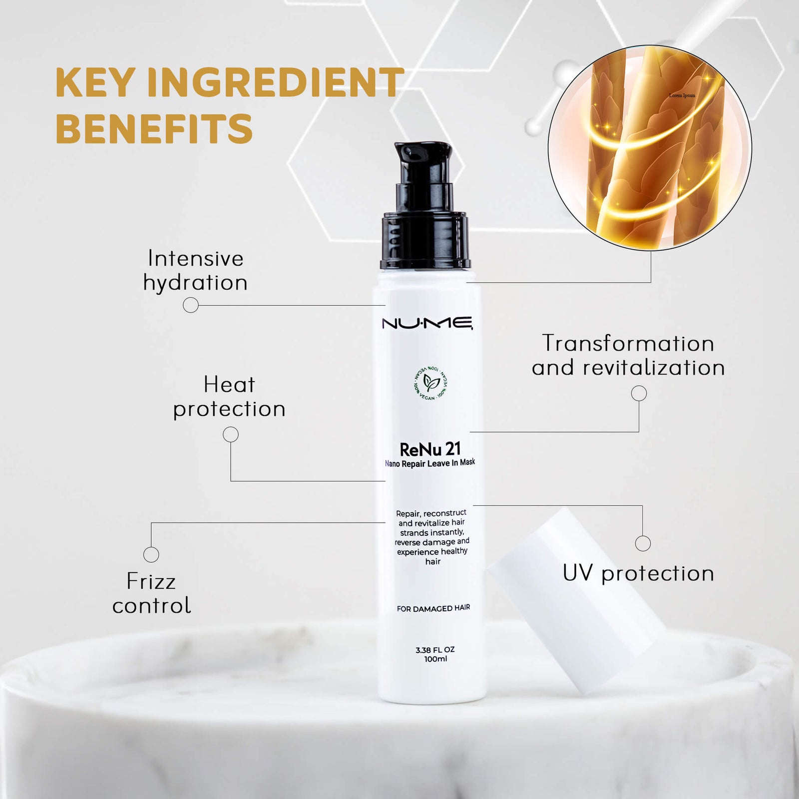 ReNu21 Nano Repair Leave-In Mask – Amino Acid Hair Treatment