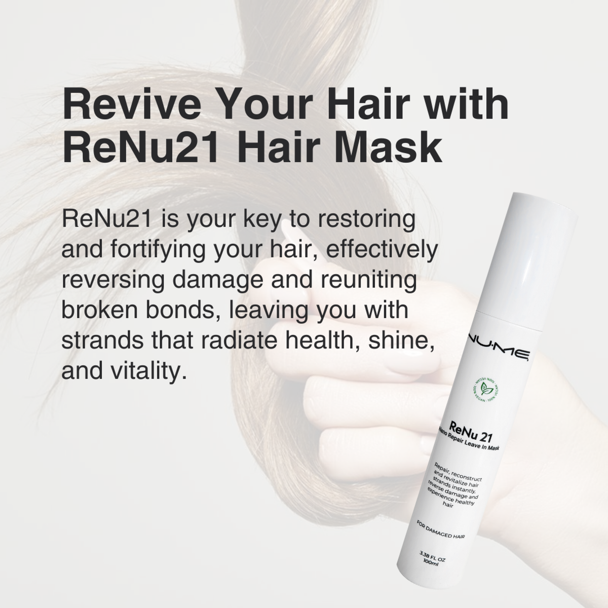 Renu Mask ReNu21 Nano Repair Leave-In Mask – Amino Acid Hair Treatment – NuMe