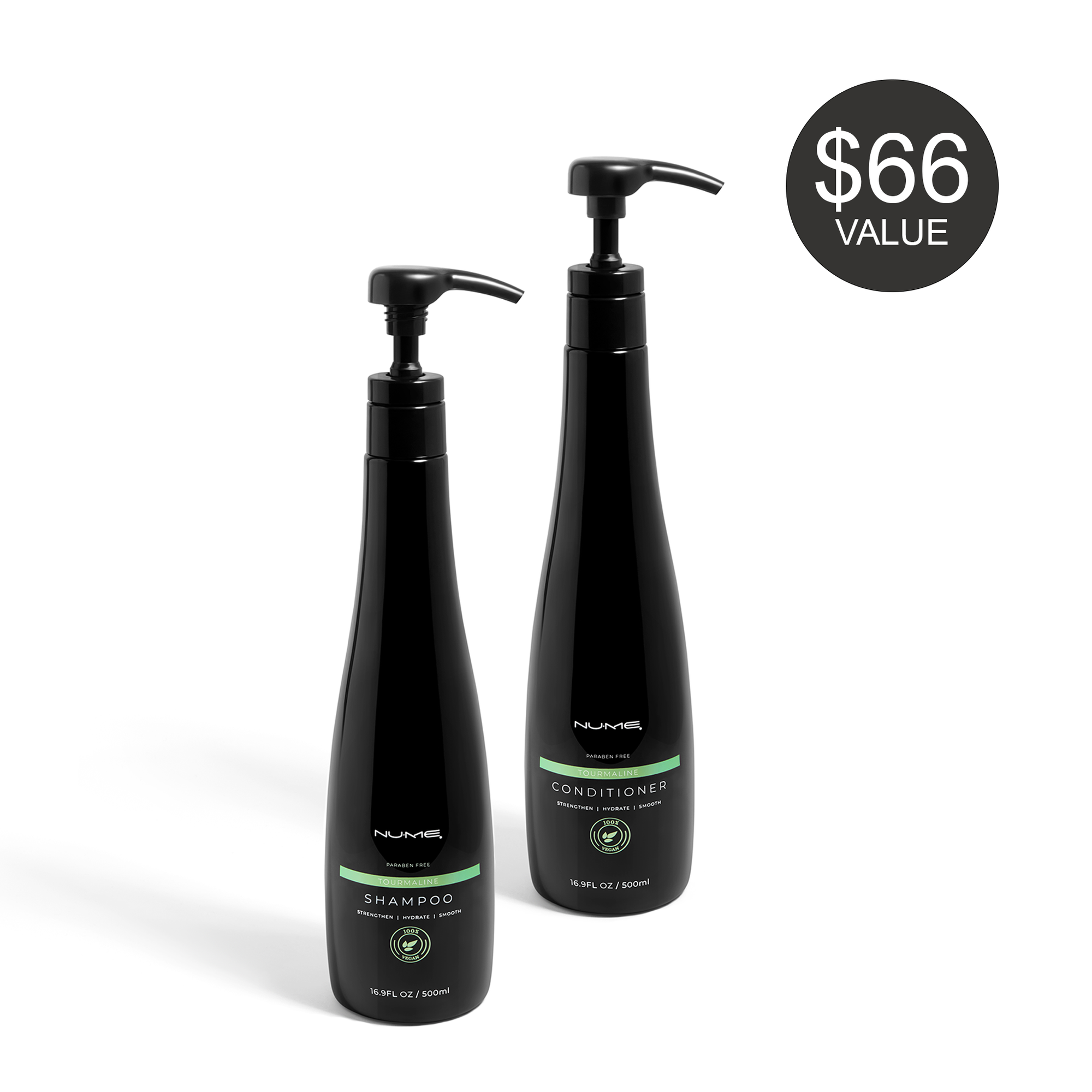 NuMe Vegan Tourmaline Shampoo + Conditioner Duo